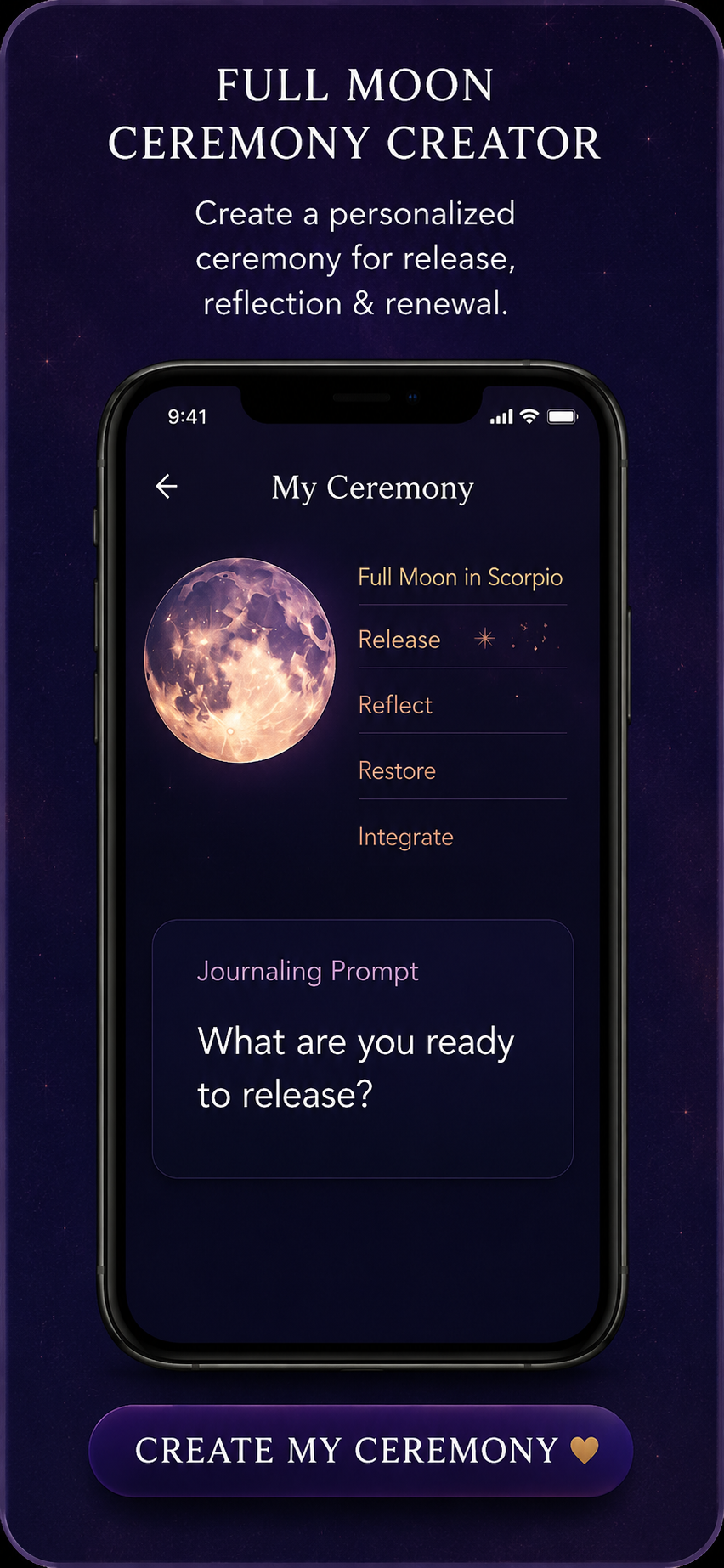 Full Moon Ceremony Creator tool