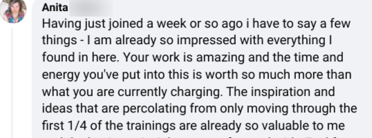 Customer testimonial from Anita