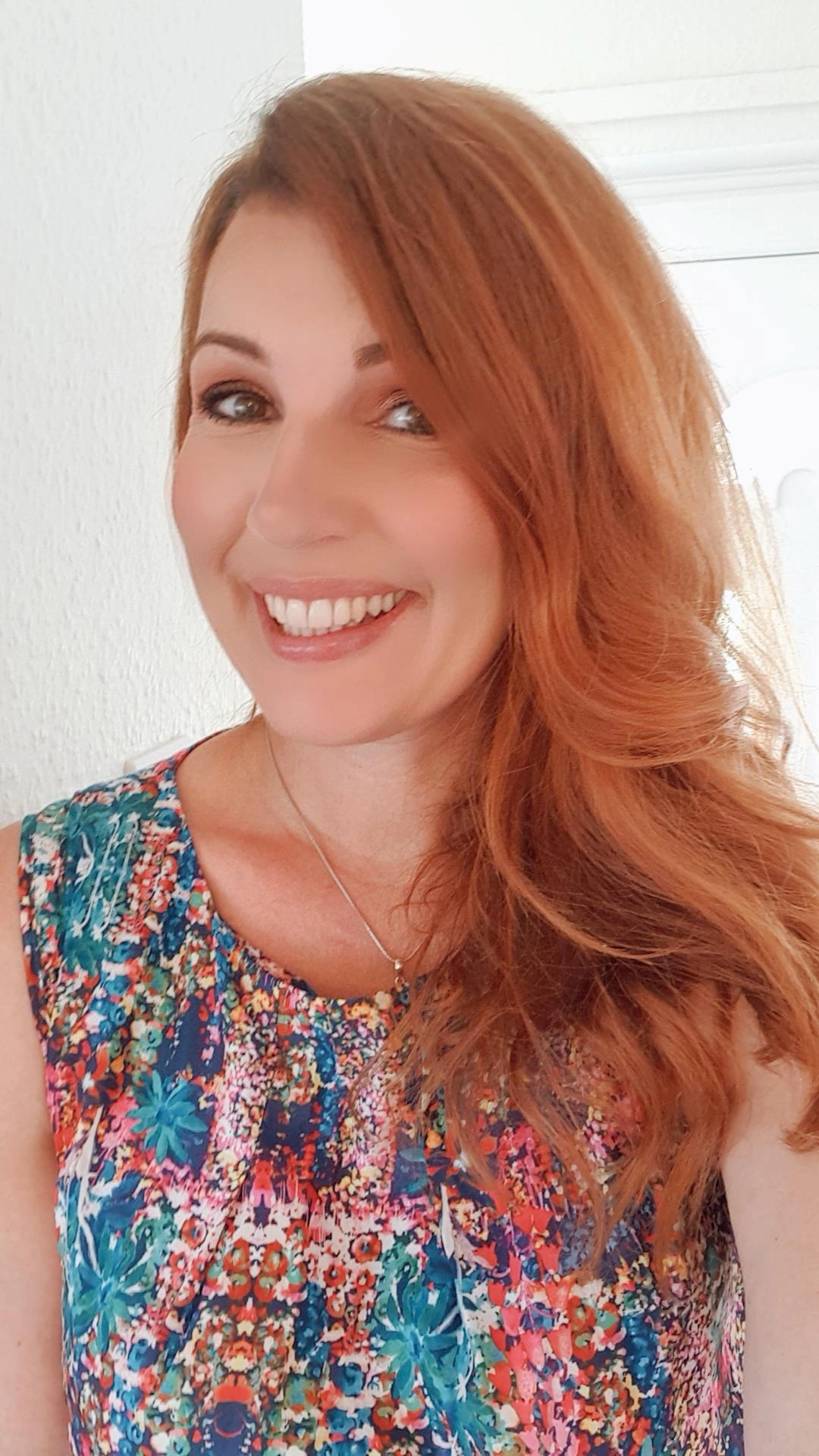 Before: floral dress selfie