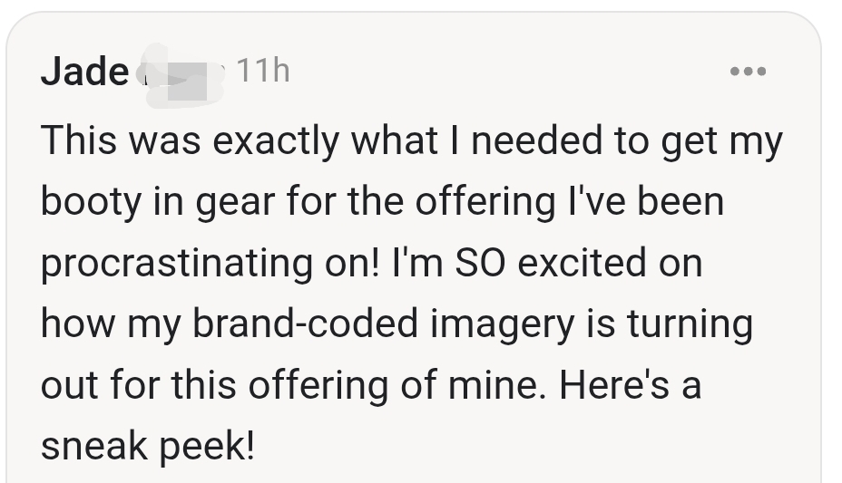 Testimonial from Jade