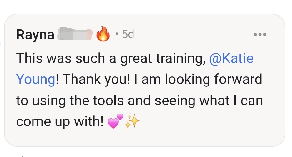 Testimonial from Rayna